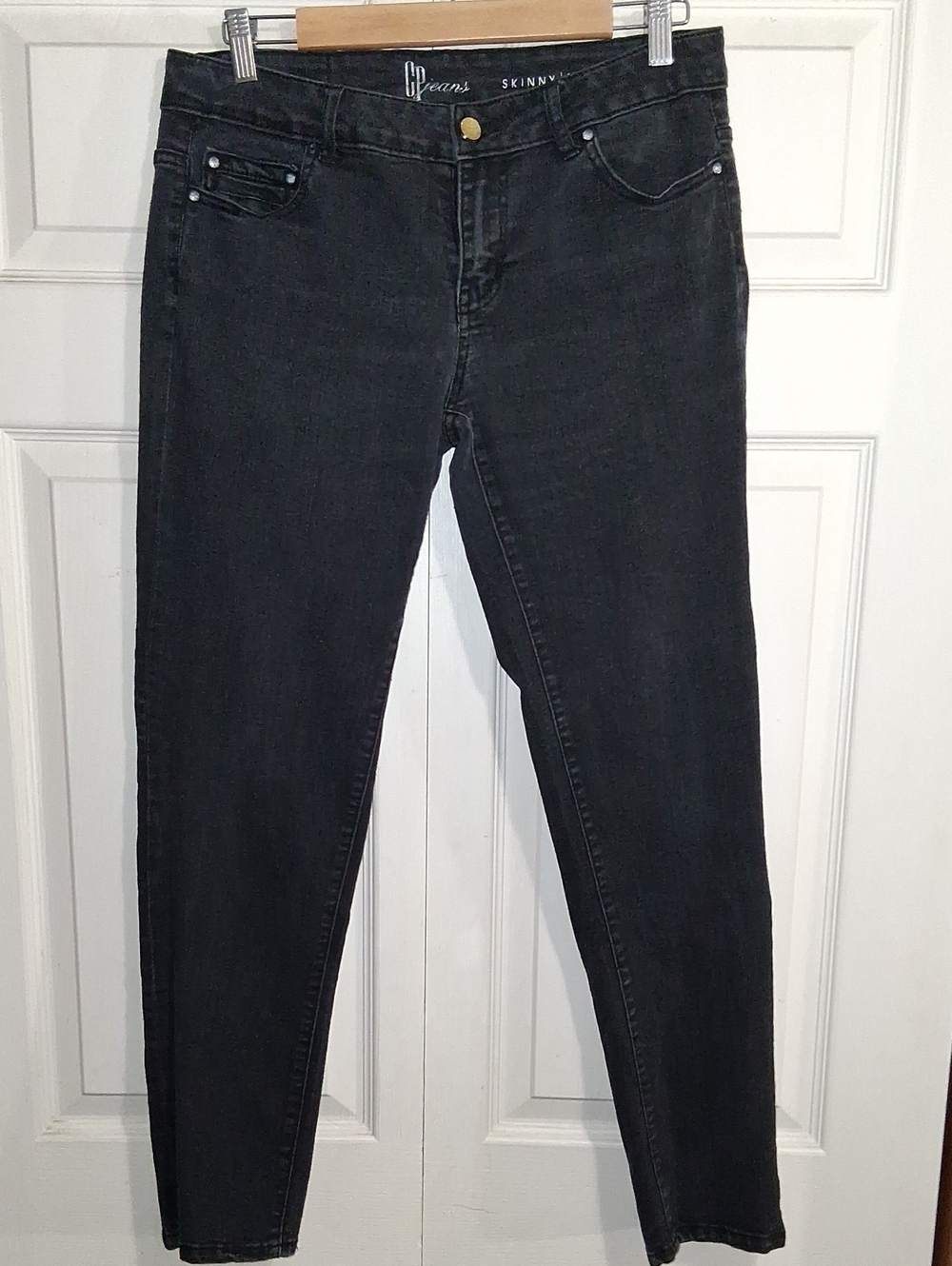 Skinny Jeans - Junior's Slim Stretch - 11 - Washed Black - Rhinestone Accents